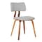 Armen Living Jaguar Mid-Century Dining Chair in Walnut Wood and Gray Fabric LCJASIWAGRAY - alternate 1